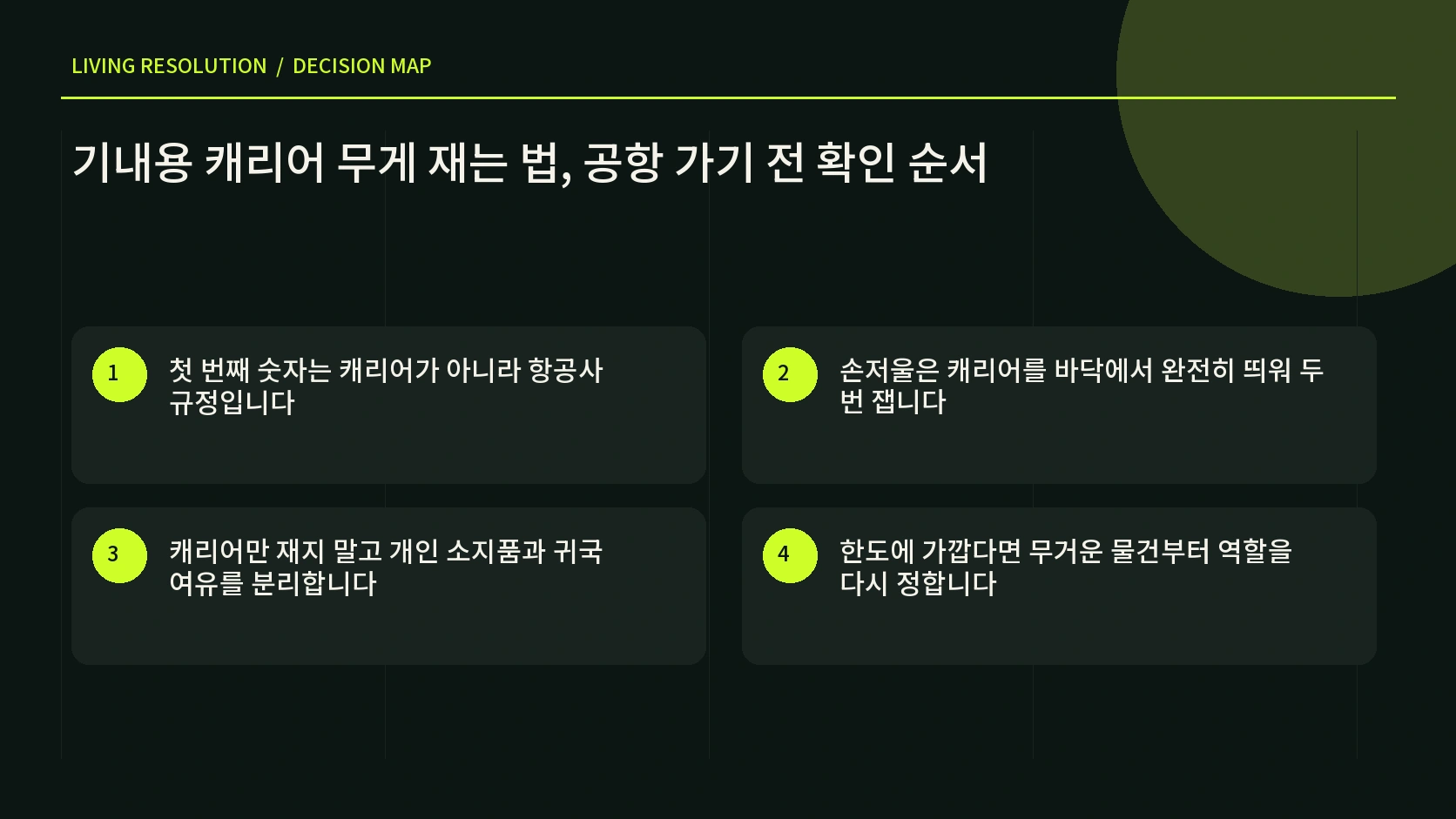 기내용 캐리어 무게를 항공사 규정 확인부터 두 번 측정까지 정리한 한글 인포그래픽