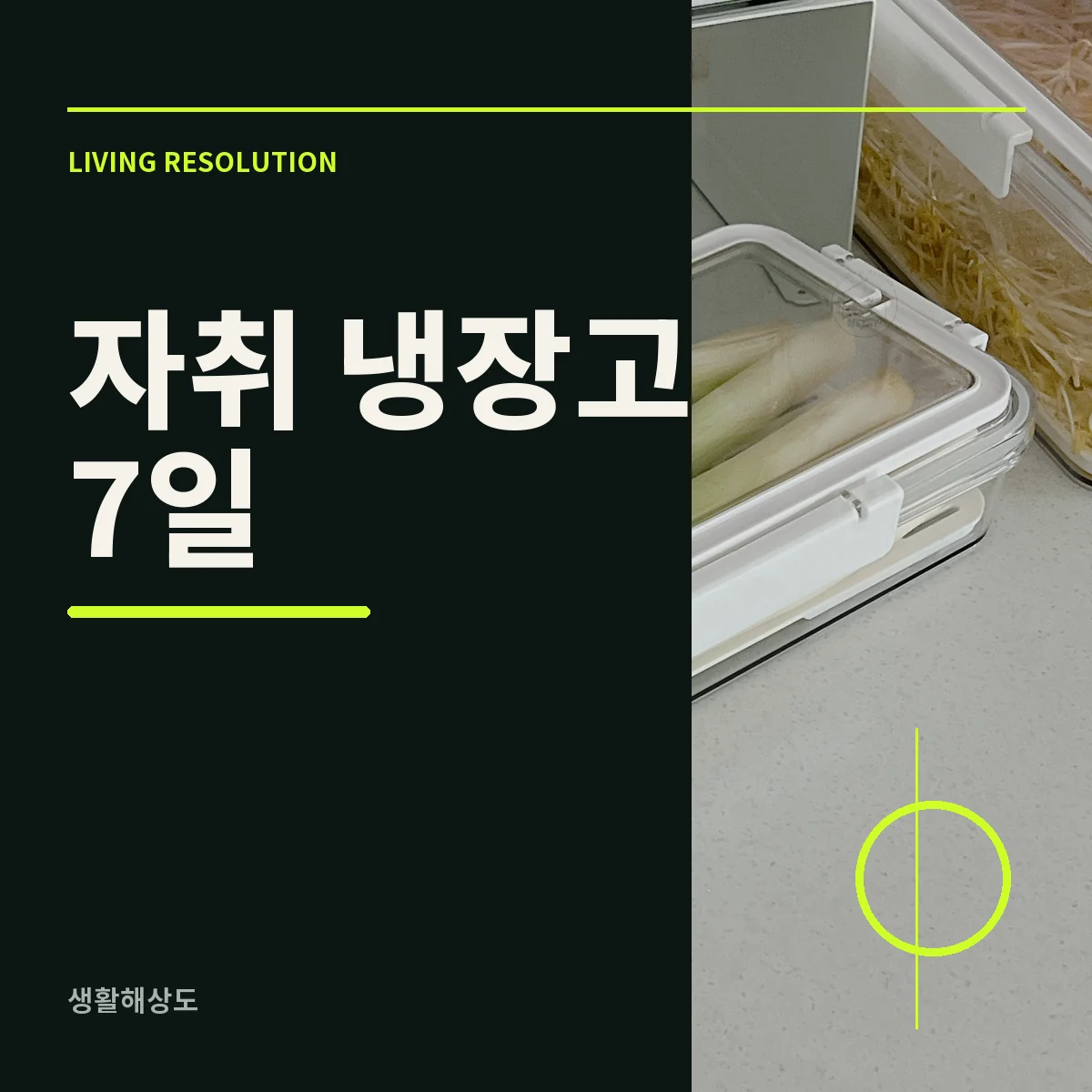 날짜 라벨과 먼저 먹기 구역이 보이는 자취 냉장고