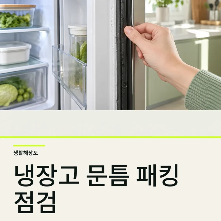 냉장고 문틈에 물방울이 맺힐 때 패킹과 온도 점검
