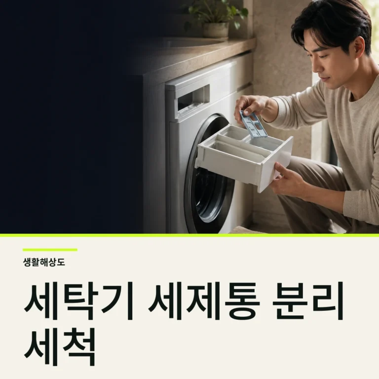 세탁기 세제통 곰팡이, 분리·건조·재조립 확인법